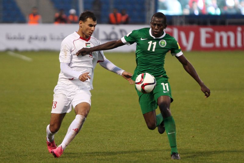 © Reuters. المنتخب الفلسطيني يوقف انتصارات السعودية في تصفيات كأس العالم