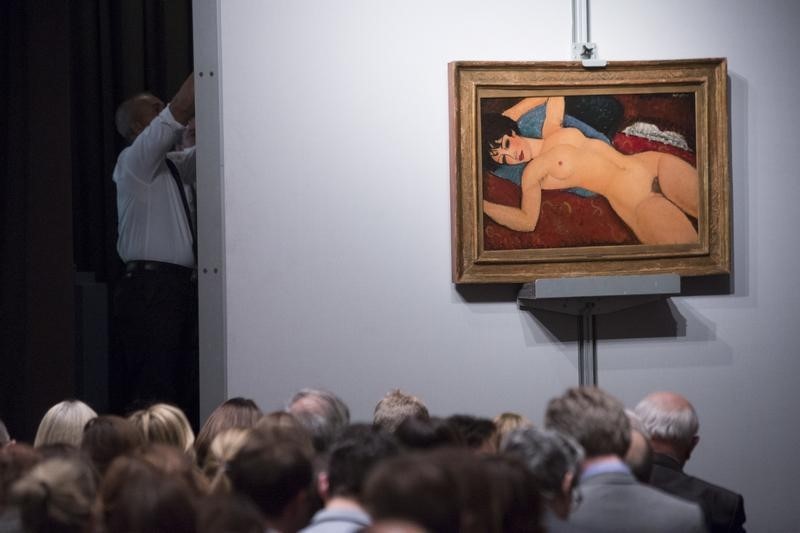 © Reuters. بيع لوحة عارية لموديلياني بمبلغ 170 مليون دولار