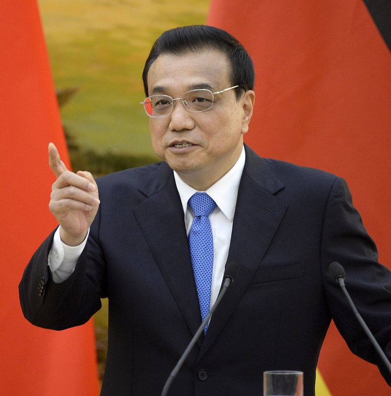 © Reuters. Primeiro-ministro da China, Li Keqiang, durante evento em Pequim