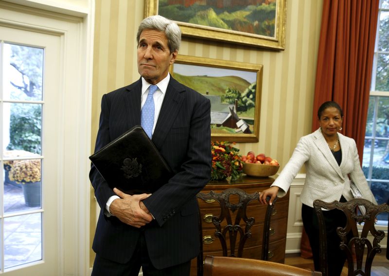 © Reuters. كيري يلقي كلمة بشأن السياسة الأمريكية تجاه سوريا هذا الأسبوع