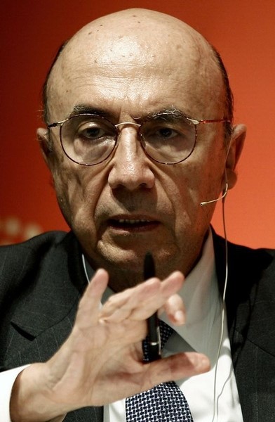 © Reuters. Ex-presidente do Banco Central Henrique Meirelles durante evento em São Paulo