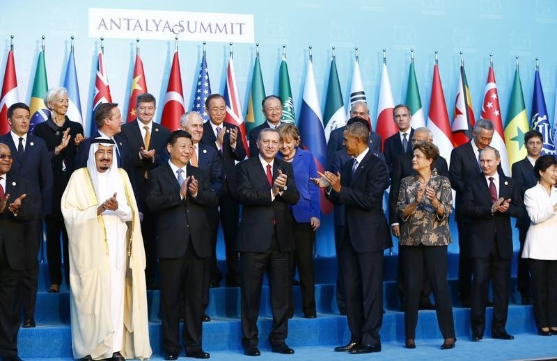 © Reuters. Líderes del G-20 acuerdan cooperar sobre migración, un problema global