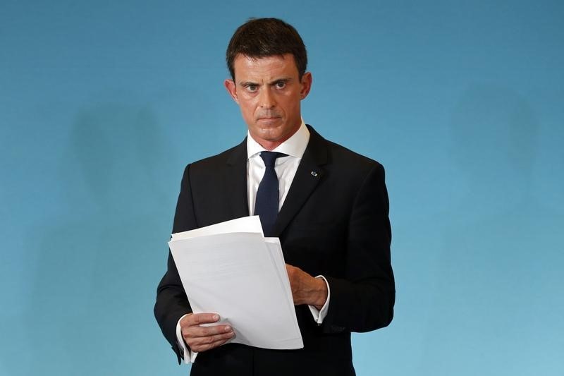 © Reuters. Premiê francês, Manuel Valls, em Paris