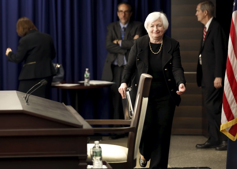 © Reuters. Yellen arrives for a news conference following the Federal Open Market Committee meeting in Washington