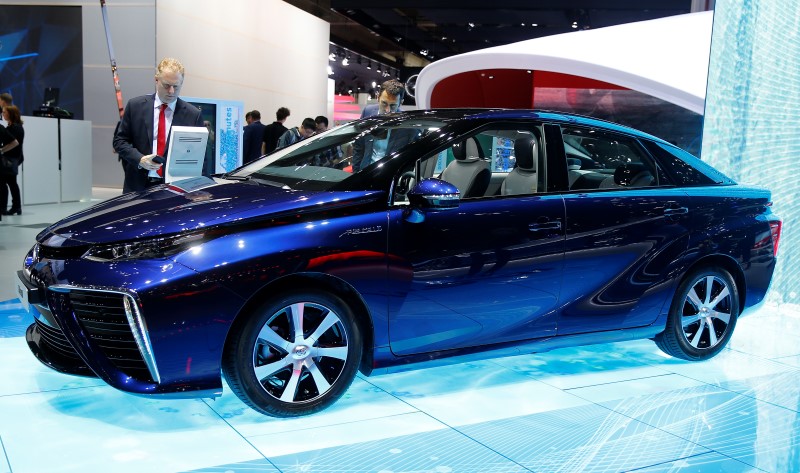 © Reuters. A Toyota Mirai hydrogen fuel cell car is pictured during the media day at the Frankfurt Motor Show (IAA) in Frankfurt