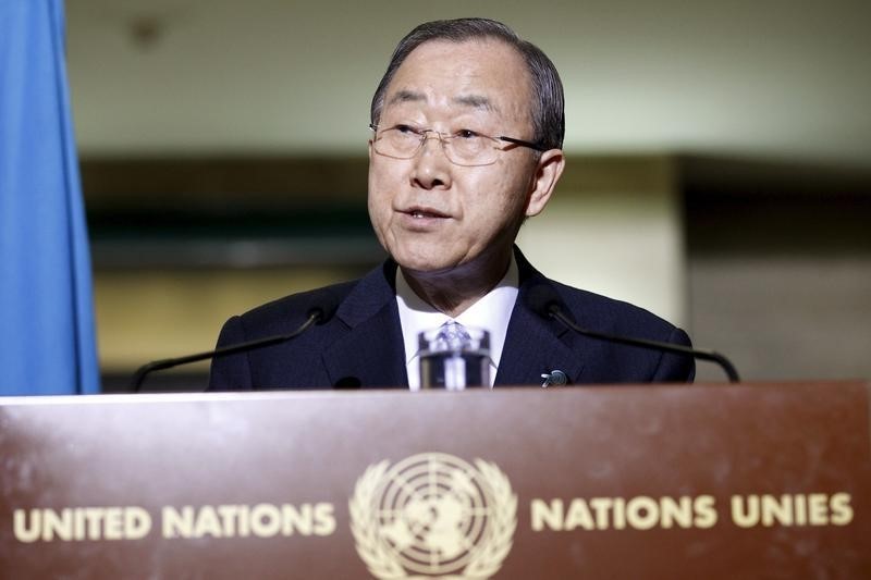© Reuters. الأمم المتحدة تنفي أن الأمين العام سيزور كوريا الشمالية الأسبوع المقبل