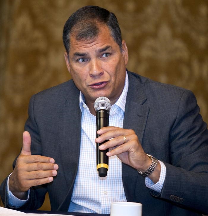 © Reuters. Presidente do Equador, Rafael Correa, no Palácio Carondelet, em Quito