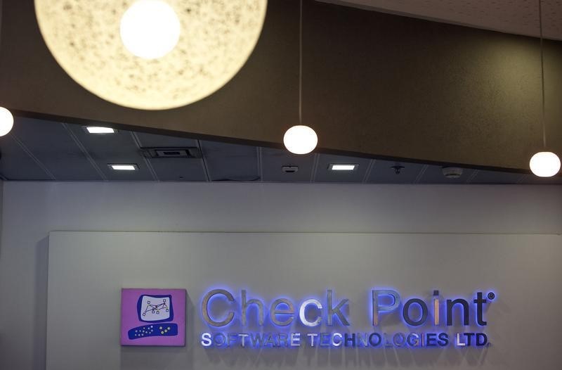 © Reuters. The Check Point Software Technologies Ltd. logo is seen at the company's offices in Tel Aviv
