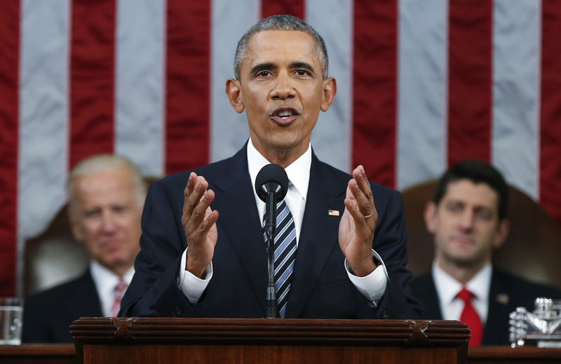 © Reuters. Presidente dos Estados Unidos, Barack Obama, durante discurso anual do Estado da União, em Washington