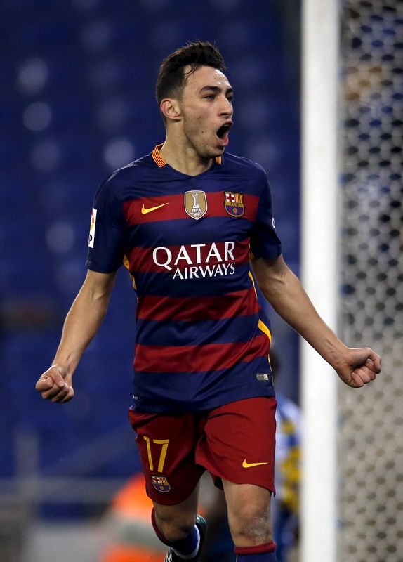 © Reuters. برشلونة يكرر فوزه على اسبانيول ويتأهل لدور الثمانية في كأس الملك