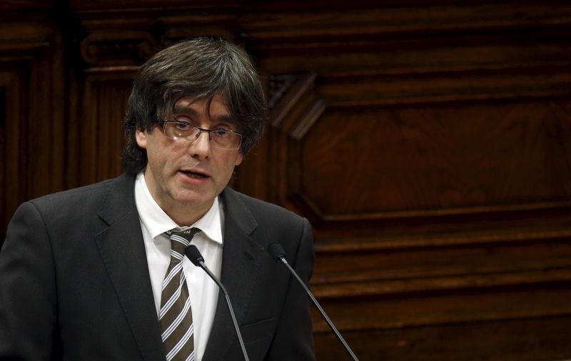 © Reuters. Novo líder separatista da Catalunha, Carles Puigdemont, em Barcelona