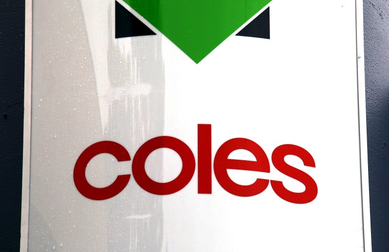 © Reuters. A Wesfarmers-owned Coles sign hangs above the entrance of a store in Sydney, Australia