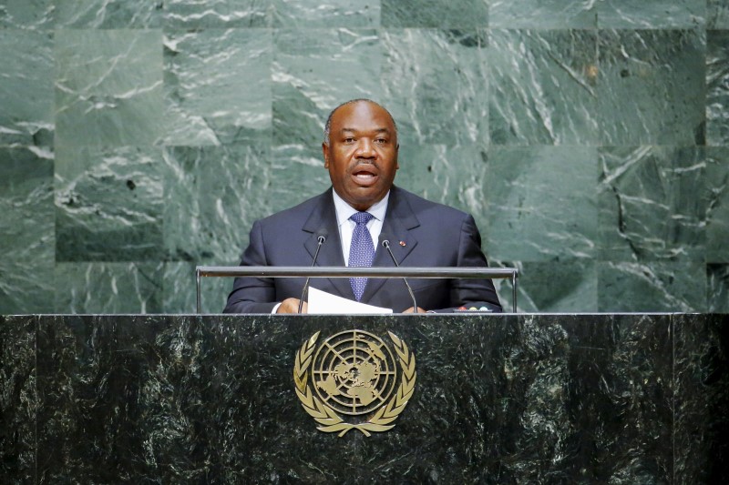 © Reuters. Gabon's President Ali Bongo Ondimba addresses the 70th session of the United Nations General Assembly at the U.N. headquarters in New York