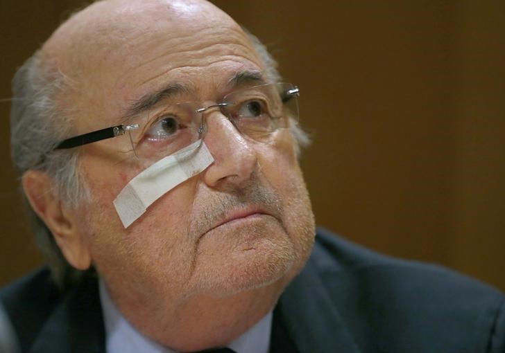 © Reuters. Presidente suspenso da Fifa, Joseph Blatter, durante entrevista coletiva em Zurique