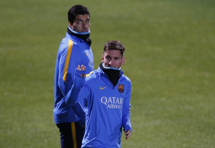 © Reuters. Messi y Suárez se perderán el partido de Copa del Barça ante el Athletic