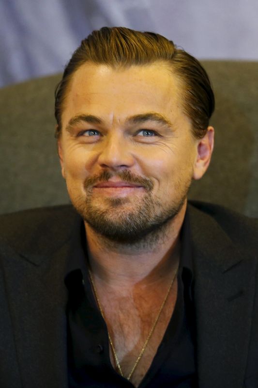 © Reuters.  DiCaprio durante coletiva sobre filme "O Regresso" na Cidade do México