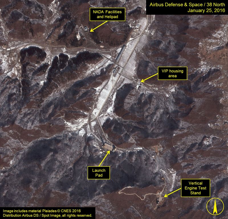 © Reuters. Airbus Defense & Space and 38 North satellite image shows an overview of Sohae Satellite Launching Station in North Korea