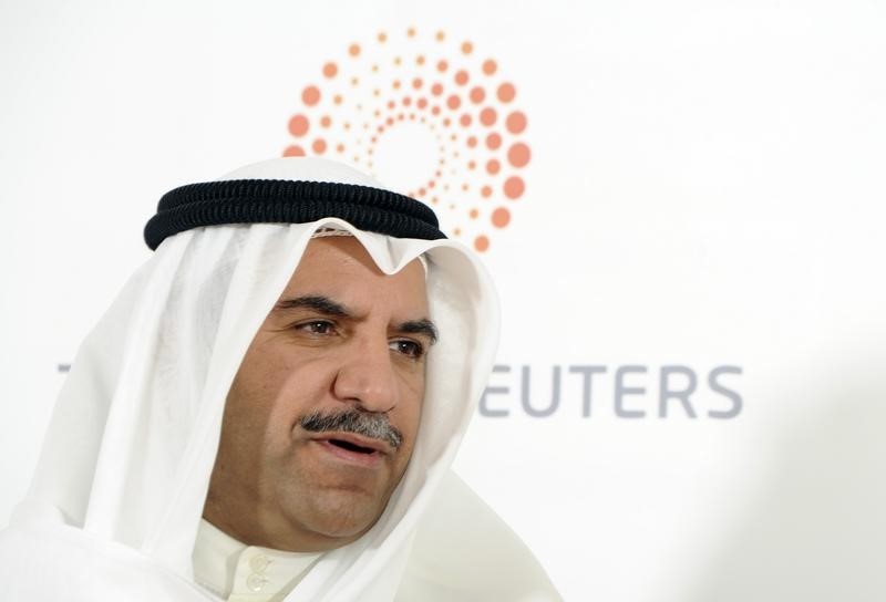 © Reuters. Chairman of Jazeera Airways Boodai speaks during Reuters Middle East Investment Summit in Kuwait City