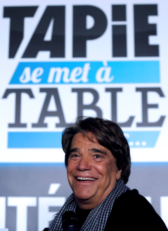 © Reuters. File photo of French businessman Tapie as he attends a news conference for the launching of his web TV at the headquarters of daily newspaper 'La Provence' in Marseille