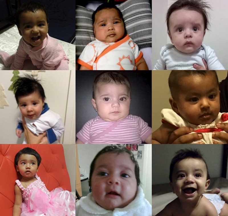 © Reuters. An undated combination, handout picture shows some of the babies born in Australia to asylum seeker mothers who face deportation to one of Australia's controversial offshore asylum seeker detention centres on the Pacific Island of Nauru