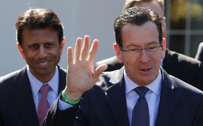 © Reuters. Connecticut Governor Malloy offers rebuttal regarding remarks made by Louisiana Governor Jindal following National Governors Association event hosted by U.S. President Barack Obama at the White House in Washington