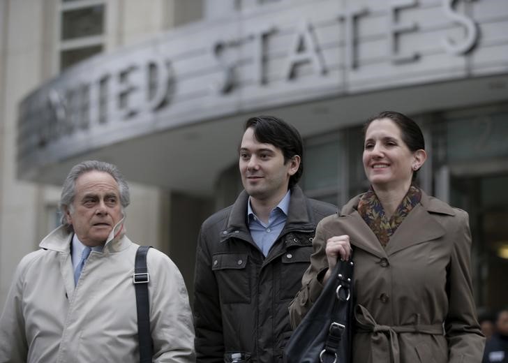 © Reuters. Former drug executive Shkreli exits the U.S. Federal Courthouse in the Brooklyn borough of New York