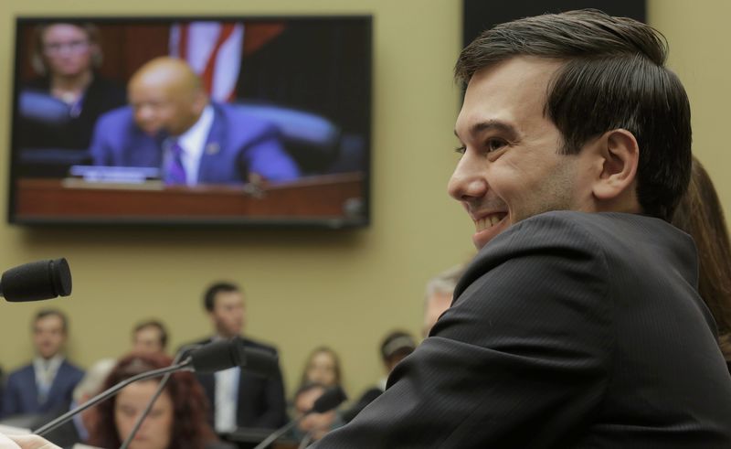 © Reuters. Shkreli, former CEO of Turing Pharmaceuticals LLC, smiles as he listens to Rep. Cummings during a House Oversight and Government Reform hearing on Capitol Hill in Washington