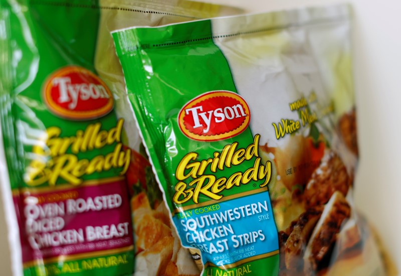 © Reuters. Tyson food meat products are shown in this photo illustration in Encinitas