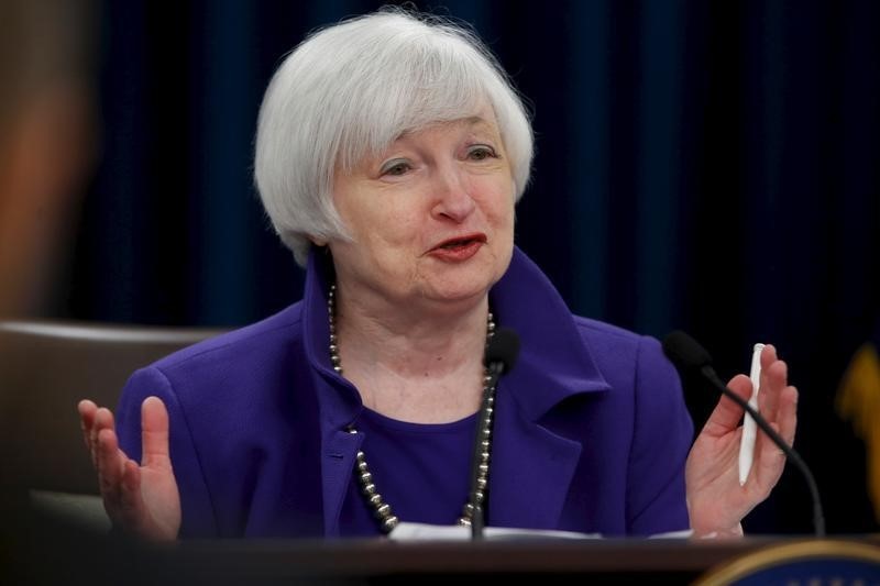 © Reuters. Yellen holds a news conference to announce raised interest rates in Washington