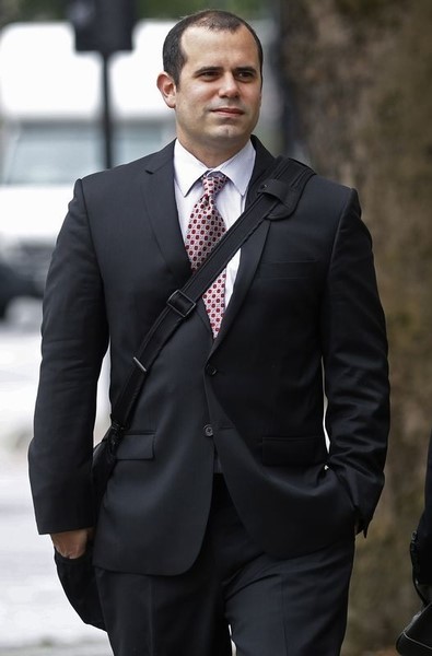 © Reuters. Former Barclay's trader Alex Pabon arrives at Westminster Magistrates Court in London