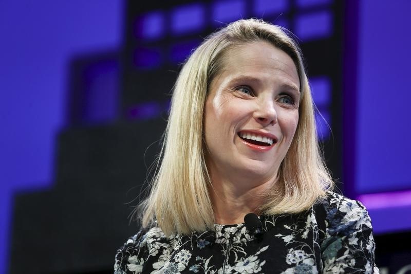© Reuters. Marissa Mayer, President and CEO of Yahoo, participates in a panel discussion at the 2015 Fortune Global Forum in San Francisco