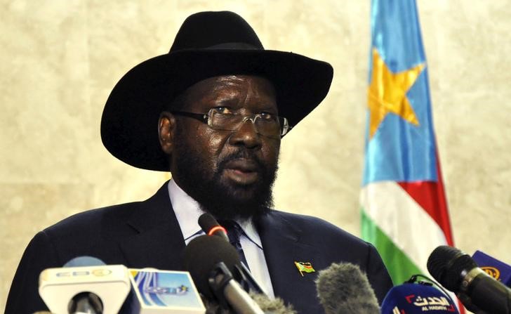 © Reuters. South Sudan's President Kiir addresses the nation at the South Sudan National Parliament in Juba