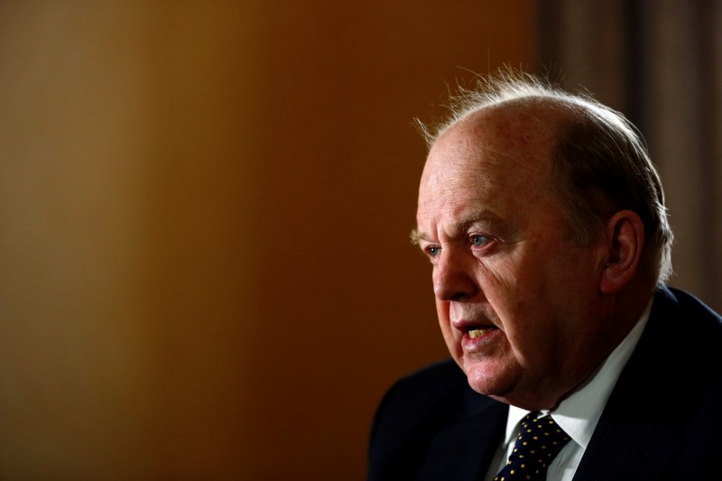 © Reuters. Ireland's Finance Minister Noonan attends an interview with Reuters at his office in central Dublin