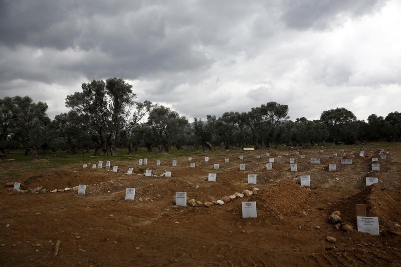 © Reuters. تحقيق-مقابر الغرقى المجهولين في جزيرة ليسبوس شاهد على مأساة المهاجرين