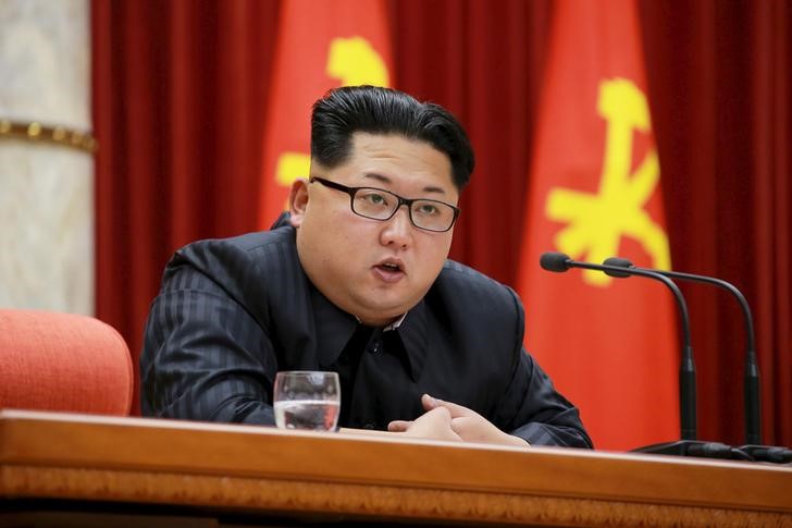 © Reuters.  Kim Jong Un durante cerimônia em Pyongyang