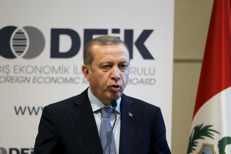 © Reuters. Il presidente turco Tayyip Erdogan