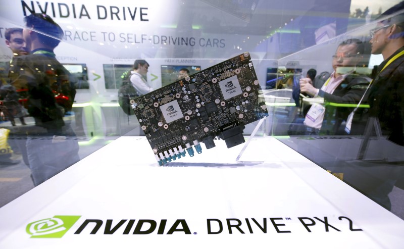 © Reuters. File photo of a Nvidia computer for autonomous vehicles is displayed during the 2016 CES trade show in Las Vegas