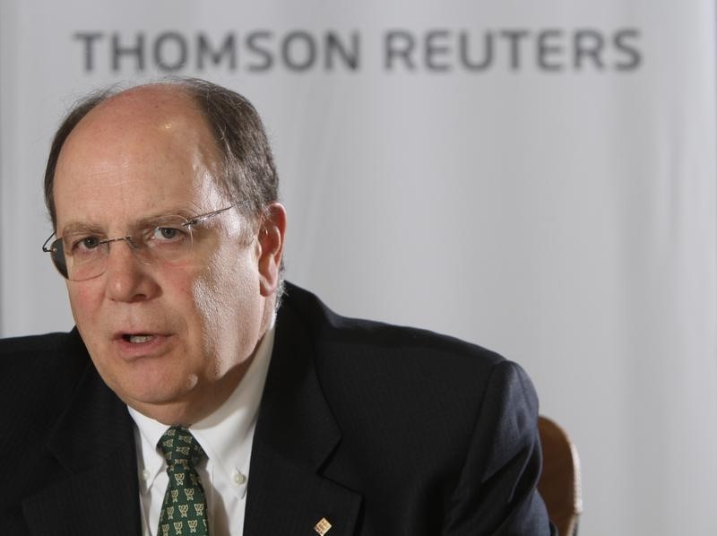 © Reuters. Terex Corp Chairman and CEO Ron DeFeo speaks in Chicago