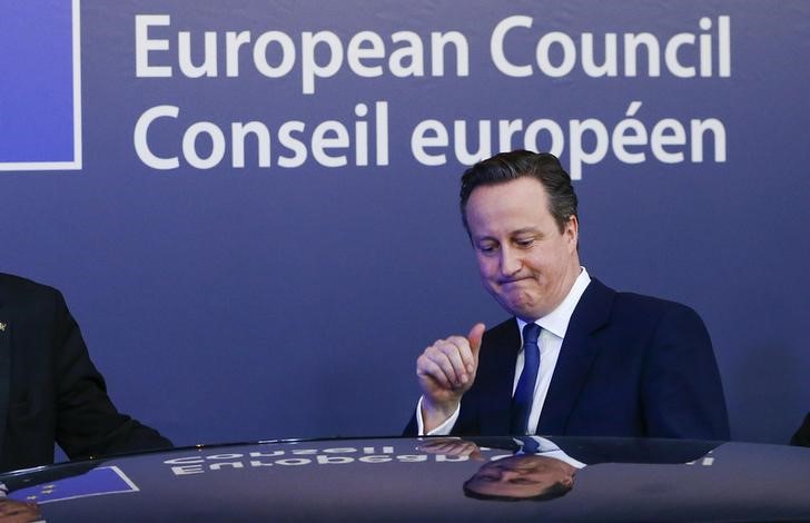 © Reuters. DAVID CAMERON OBTIENT DE BRUXELLES UN ACCORD "ANTI-BREXIT"