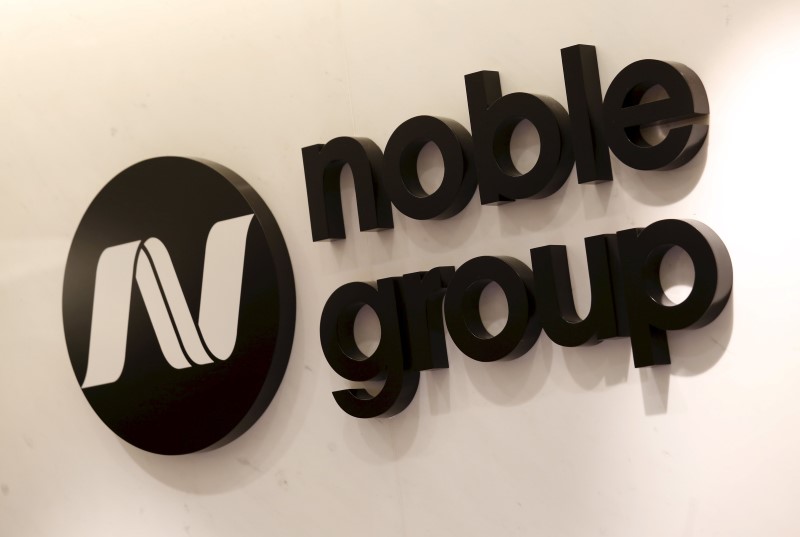 © Reuters. File photo shows the company logo of Noble Group displayed at its office in Hong Kong
