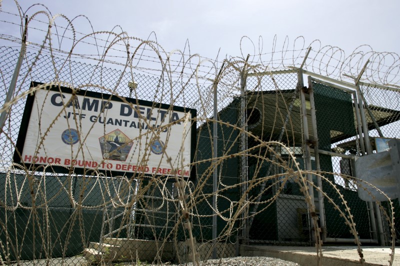 © Reuters. The front gate of Camp Delta is shown at the Guantanamo Bay Naval Station in Guantanamo Bay