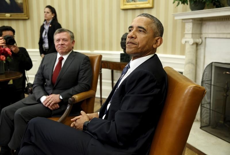 © Reuters. Obama meets Jordan's King Abdullah in Washington