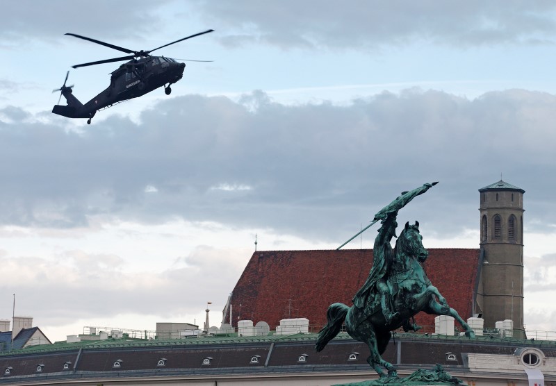 © Reuters. An Austrian army Sikorsky S-70 