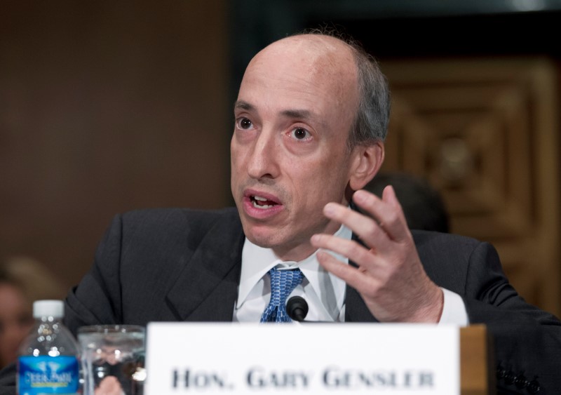 © Reuters. Commodity Futures Trading Commission Chair Gensler testifies at Senate Banking, Housing and Urban Affairs Committee hearing on Capitol Hill