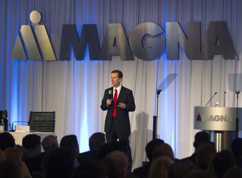 © Reuters. Magna International Inc CEO Walker speaks to shareholders at the company's annual general meeting in Toronto