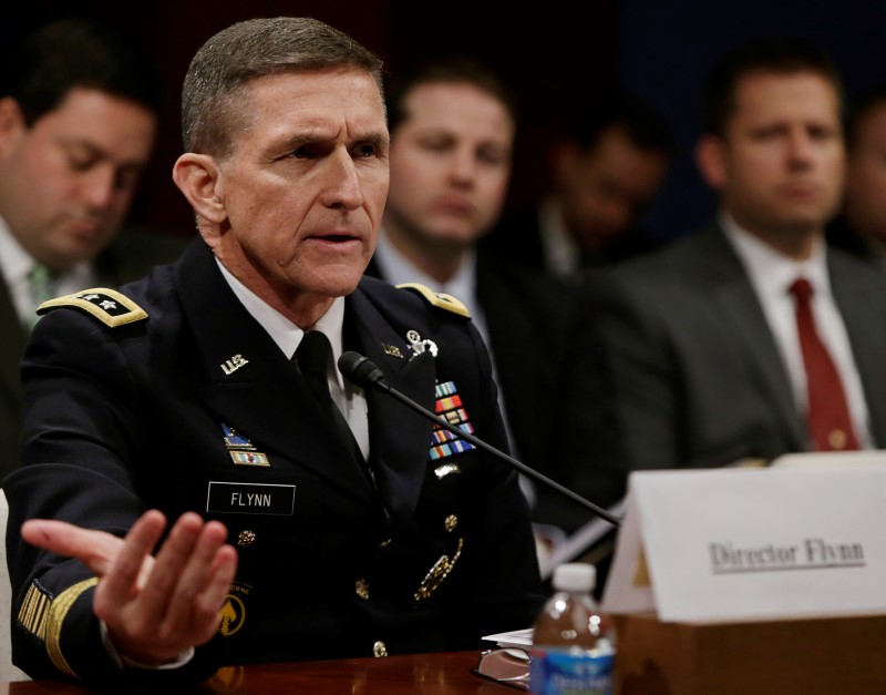 © Reuters. US Army Lt General Flynn testifies before House Intelligence Committee in Washington