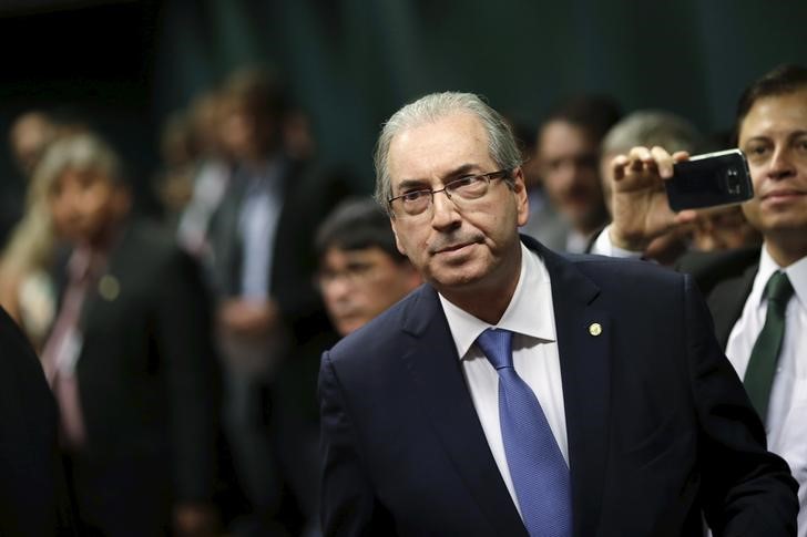 © Reuters. Cunha chega à Câmara dos Deputados em Brasília