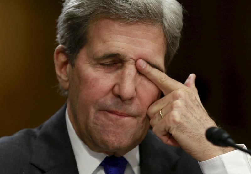 © Reuters. Secretary of State John Kerry testifies before a Senate Foreign Relations Committee hearing