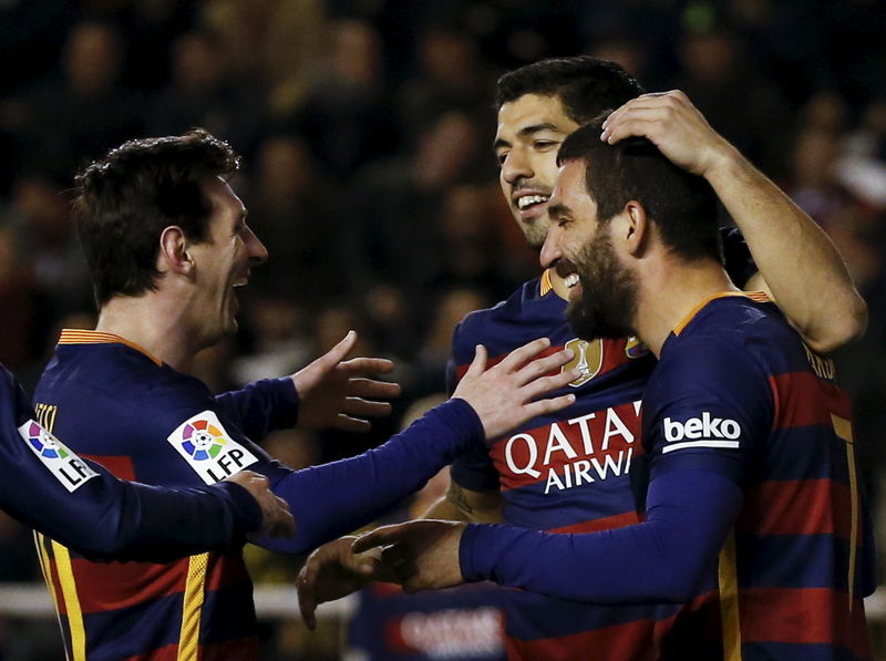 © Reuters. برشلونة يسجل رقما جديدا بعدم الهزيمة في 35 مباراة متتالية في كافة المسابقات