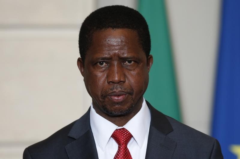 © Reuters. الشرطة: احتجاز زعيم معارض في زامبيا بتهمة التحريض على العنف